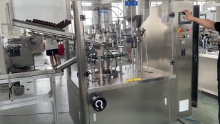 máquina de enchimento de tubos de metal com cartonadora