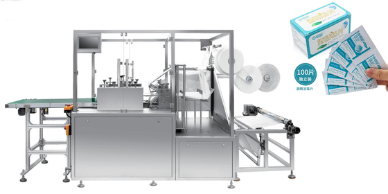 1000 sacos/máquina mínima da almofada do álcool, mini máquina de embalagem molhada de empacotamento do tecido