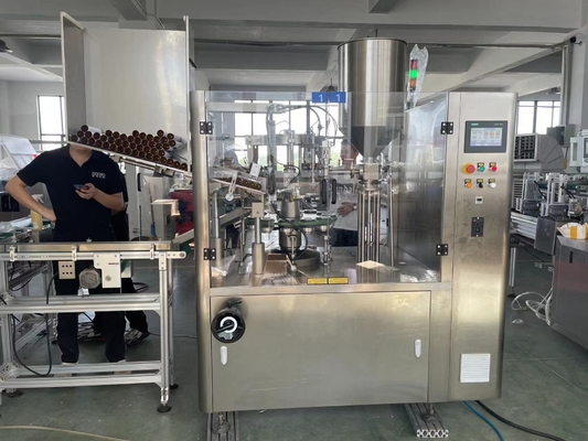 Máquina de embalagem de pasta cosmética creme de plástico cola de alumínio macia cauda de tubo pequeno pistão de alta velocidade de enchimento e vedação