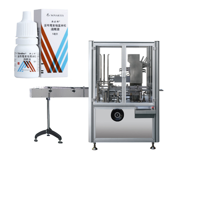 Máquina automática de embalagem de frascos de plástico para uso cosmético para o rosto, pomada, frascos redondos, embalagem em cartão, máquina de embalagem em tubos moles