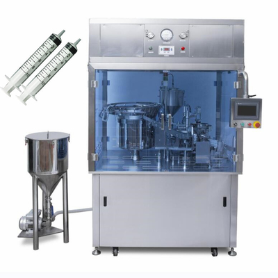 0.5- 80 ml Máquina de enchimento de seringas pré- cheias de capacidade Siemens Sistema de controlo PLC Um bico