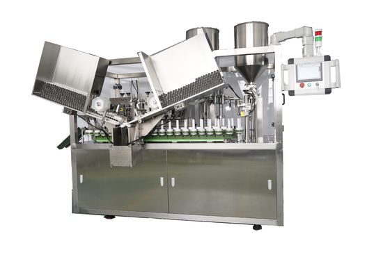 Máquina de preenchimento de tubos moles e de vedação de aquecimento interno de plástico composto com arrefecedor para creme de mão